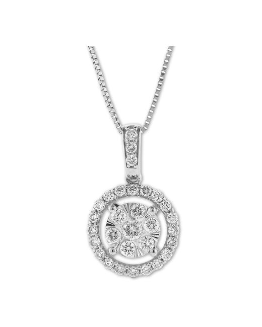 Macy's Diamond Cluster 18 Pendant Necklace 1/2 ct. t.w. in 14k