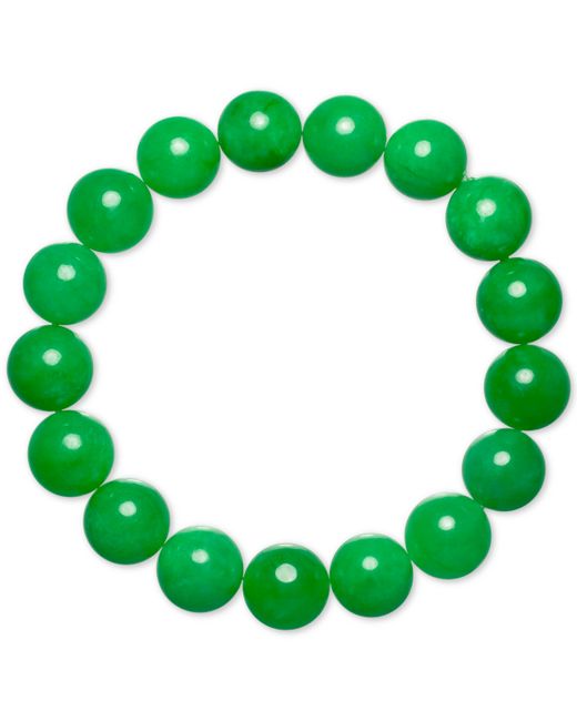 Macy's Dyed Jade 12mm Beaded Stretch Bracelet