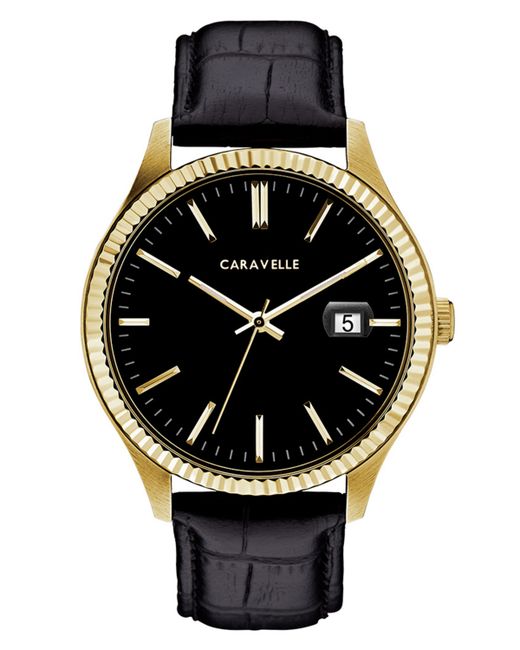 Caravelle NY Designed by Bulova Leather Strap Watch 41mm Shoes