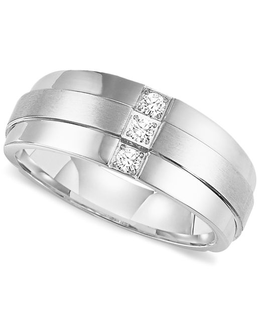 Triton Three-Stone Diamond Wedding Band Ring in 1/6 ct. t.w.