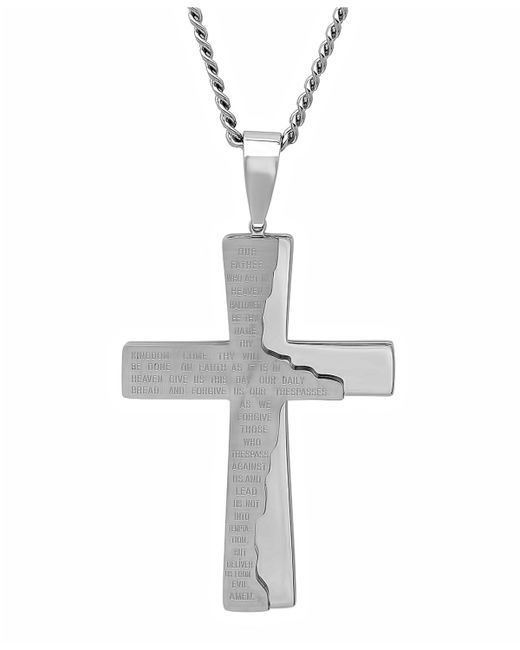Macy's The Lords Prayer Distressed Tablet Cross Pendant Necklace