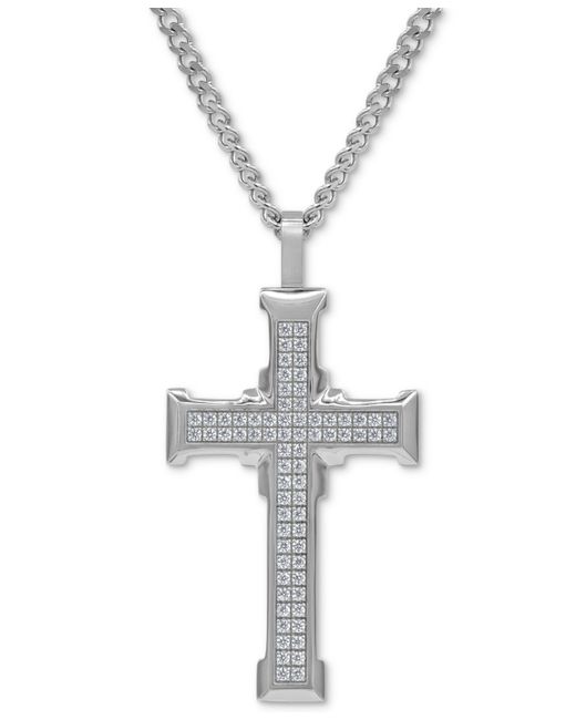 Macy's Cubic Zirconia Large Cross 24 Pendant Necklace in