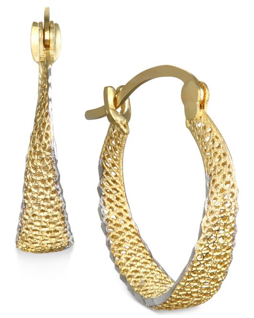 Macy's Textured Hoop Earrings in 10k Gold