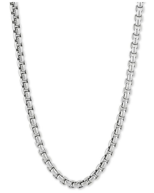Macy's Rounded Box Link 24 Chain Necklace in Sterling