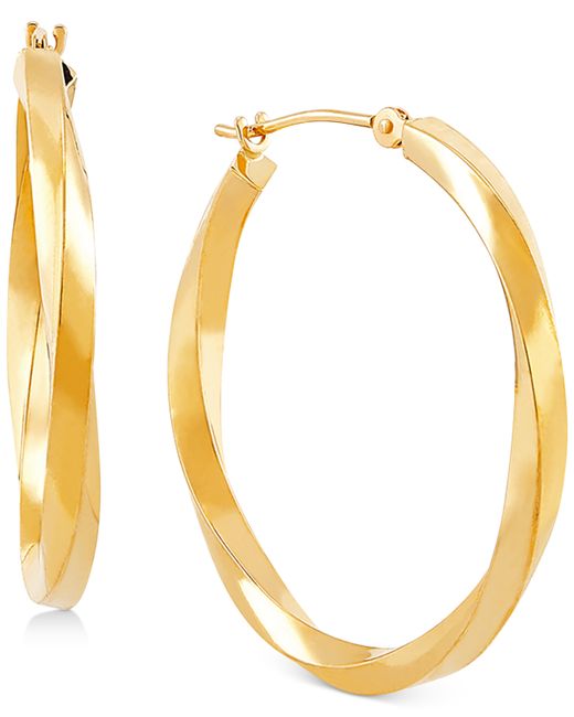 Macy's Medium Twist Hoop Earrings in 10k Gold