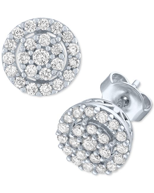 Forever Grown Diamonds Lab-Created Diamond Halo Cluster Stud Earrings 1/2 ct. t.w. in