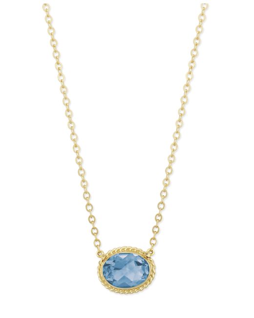 Macy's Gemstone Twist Gallery Necklace in 14k Yellow Gold