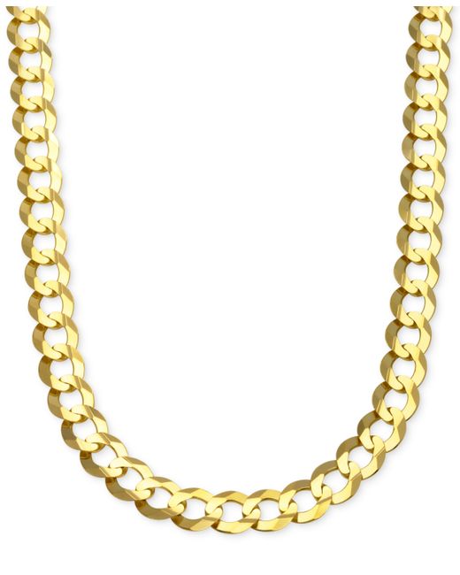 Italian Gold Curb Chain Link Necklace 10 mm in Solid 10k Gold
