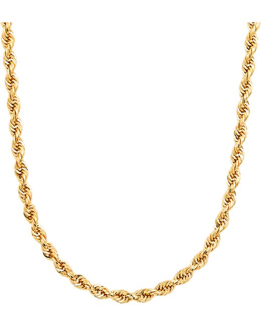 Italian Gold Glitter Rope 24 Chain Necklace 4.5mm in 14k Gold