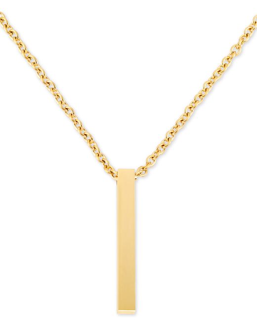 Legacy For Men By Simone I. Legacy for by Simone I. Smith Polished Bar 24 Pendant Necklace in Yellow Ion-Plated Stainless Steel