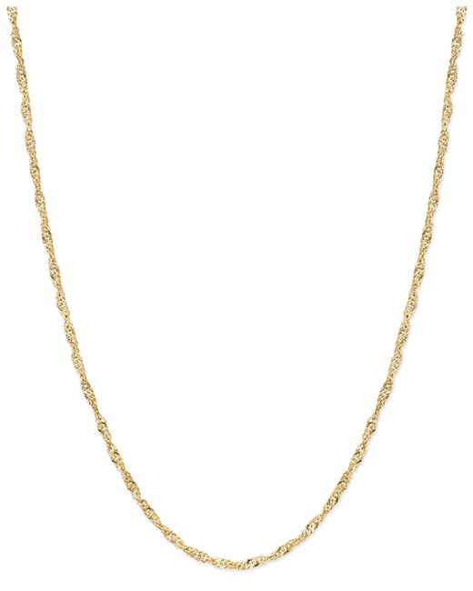 Macy's 24 Singapore Chain Necklace 1-1/2mm in 14k Gold