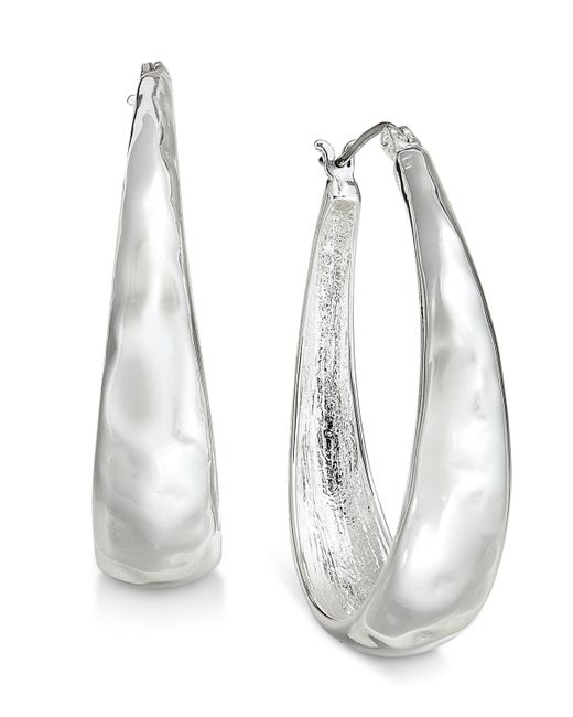 Style & Co Hammered Oval Hoop Earrings Created for Macys