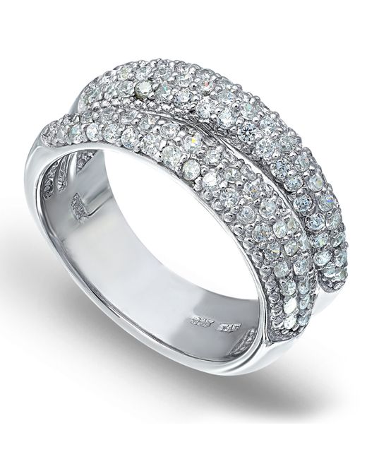 Macy's Pave Cubic Zirconia Band Ring in Fine Plate