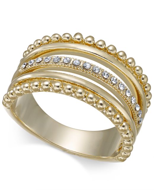 INC International Concepts Tone Crystal Stack Ring Created for Macys