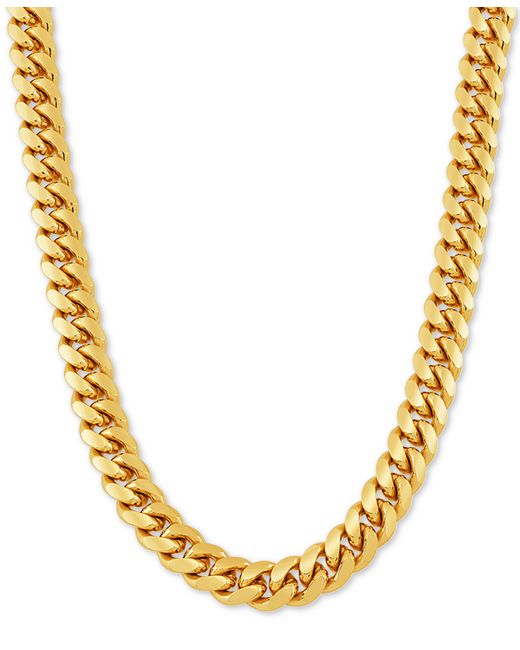 Macy's Cuban Link Chain Necklace in 18k Gold-Plated Sterling