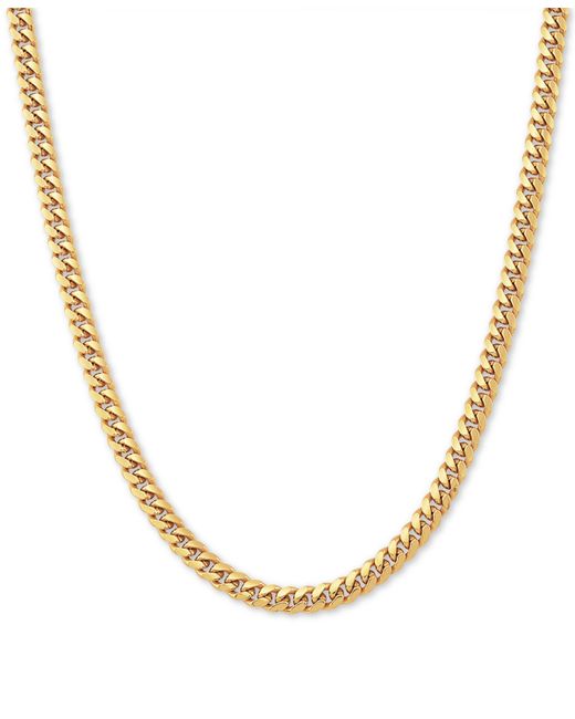 Macy's Cuban Link 22 Chain Necklace in 18k Gold-Plated Sterling