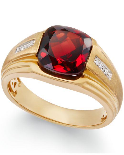 Macy's Garnet 5 ct. t.w. and Diamond Accent Ring in 10k Gold
