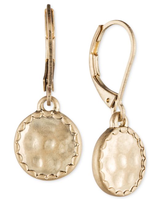 Lonna & Lilly Tone Hammered Disc Drop Earrings