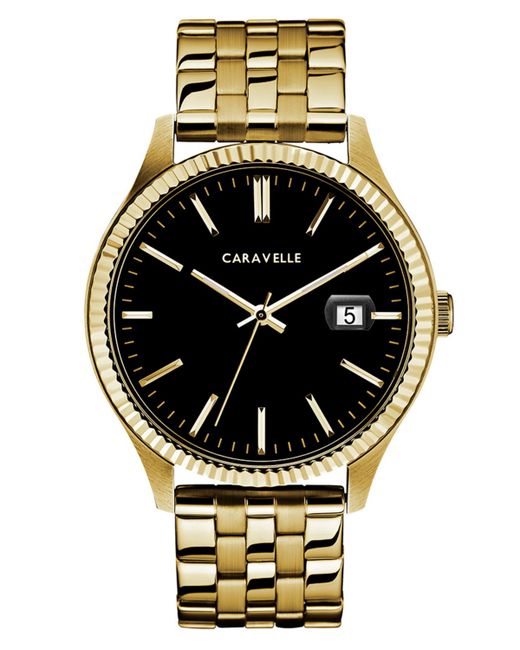 Caravelle NY Designed by Bulova Gold-Tone Stainless Steel Bracelet Watch 41mm Shoes