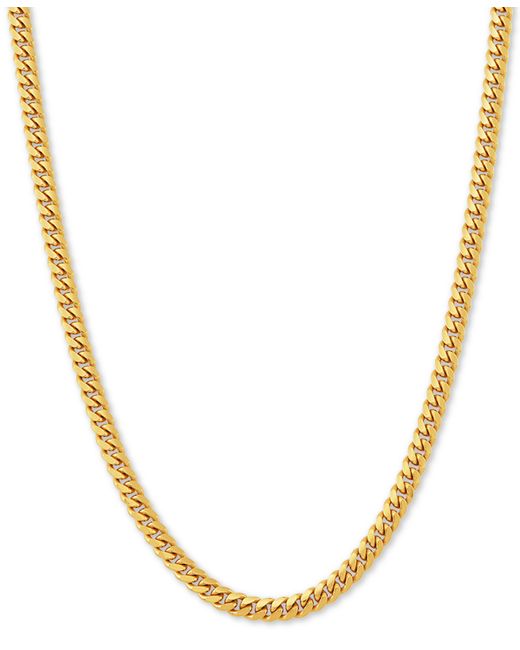 Macy's Cuban Link 24 Chain Necklace in 18k Gold-Plated Sterling