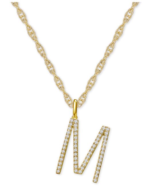 Macy's Diamond Initial 18 Pendant Necklace 1/6-1/3 ct. t.w. in 14k