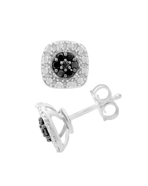 Macy's Black Diamond Cluster Square Stud Earrings 1/6 ct. t.w. in