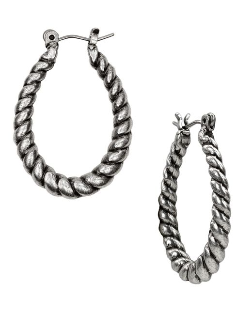 Patricia Nash Tone Twisted-Rope Oval Hoop Earrings