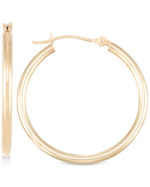 Macy's Polished Tube Hoop Earrings in 10k Gold