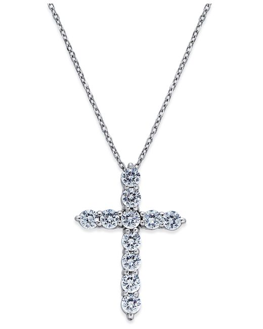 Macy's Diamond Cross Pendant Necklace 1 ct. t.w. in 14k