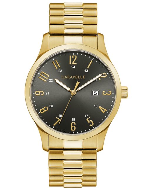 Caravelle NY Gold-Tone Stainless Steel Expansion Bracelet Watch 40.2mm Shoes