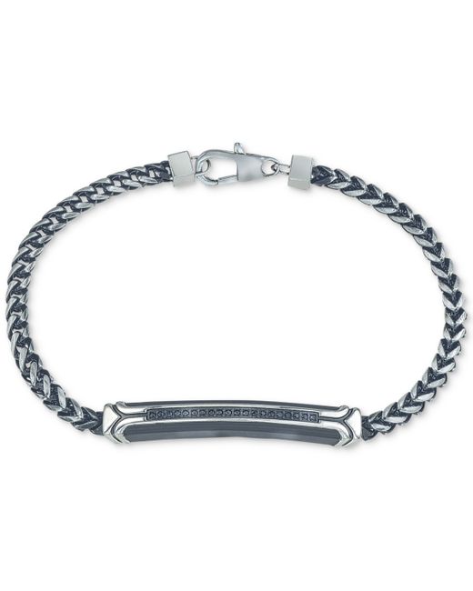 Esquire Men's Jewelry Diamond Link Bracelet 1/10 ct. t.w. in or Blue Ion-Plated Stainless Steel Created for Macys