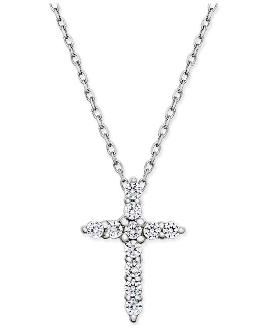 Macy's Diamond Cross Pendant Necklace 1/4 ct. t.w. in 14k