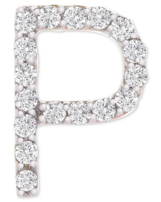 Wrapped Diamond Initial P Single Stud Earring 1/20 ct. t.w. in 14k Created for Macys