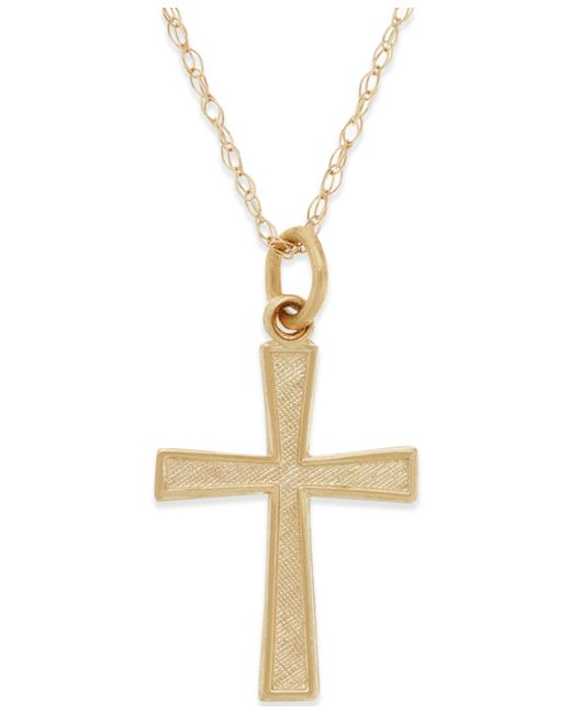 Macy's Small Cross Pendant Necklace in 14k Gold