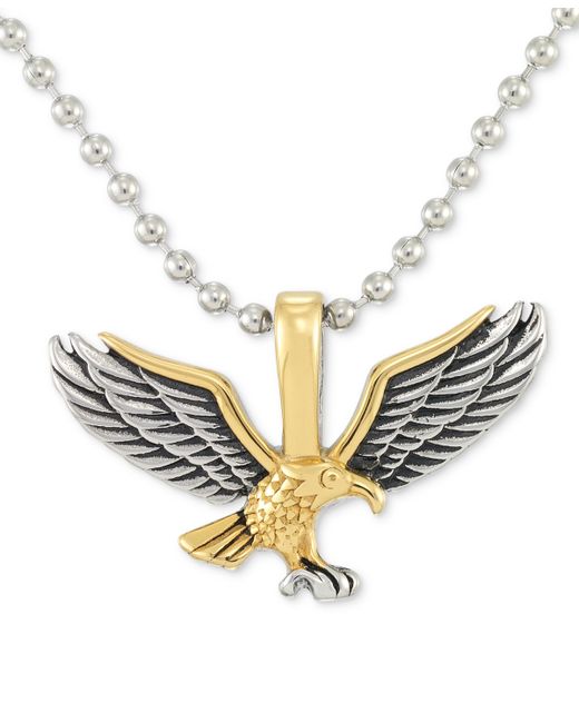 Legacy For Men By Simone I. Legacy for by Simone I. Smith Eagle 24 Pendant Necklace in Stainless Steel Yellow and Ion-Plate