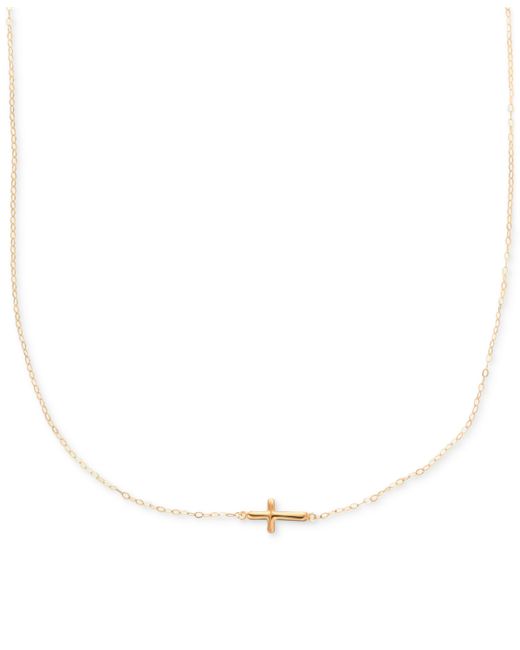 Macy's Sideways Cross Pendant Necklace in 10k Gold