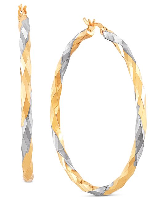 Macy's Medium Twist Earrings in 14k Gold Rhodium-Plate
