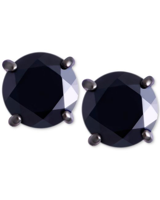 Macy's Black Sapphire Stud Earrings 2 ct. t.w. in Rhodium-Plated Sterling