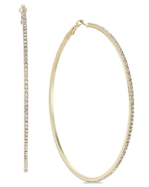 INC International Concepts Extra-Large Pave Hoop Earrings 3.54 Created for Macys
