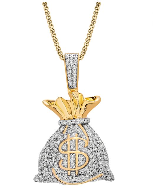Macy's Diamond MoneyBag 22 Pendant Necklace 1/2 ct. t.w. in 14k Gold-Plated Sterling