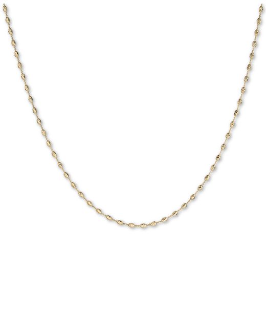 Italian Gold 18 Oval Bead Chain Necklace in 14k Gold