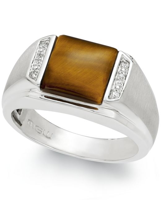 Macy's Tigers Eye 2-2/3 ct. t.w. and Diamond Accent Ring in Sterling