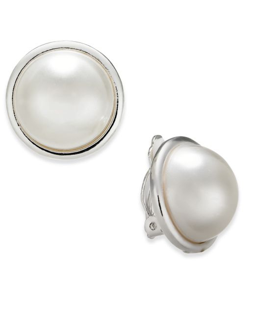 Charter Club Imitation Pearl Clip-On Earrings Created for Macys