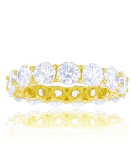 Macy's Cubic Zirconia Eternity Band in 14k Yellow Gold Plated Sterling Silver