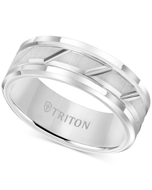 Triton Carbide Ring 8mm Diamond-Cut Wedding Band