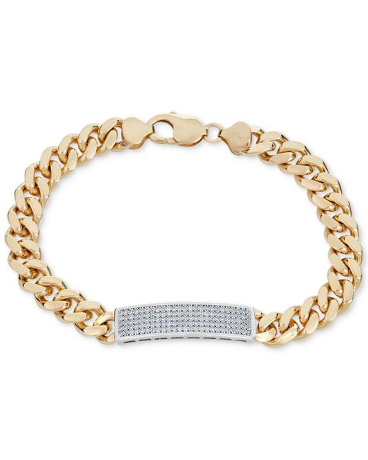 Macy's Diamond 1 ct. t.w. Id Bracelet in 18k Gold-Plated Sterling