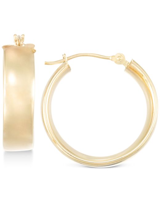 Macy's Polished Wide Hoop Earrings in 10k Gold