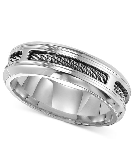 Triton Stainless Ring Comfort Fit Cable Wedding Band