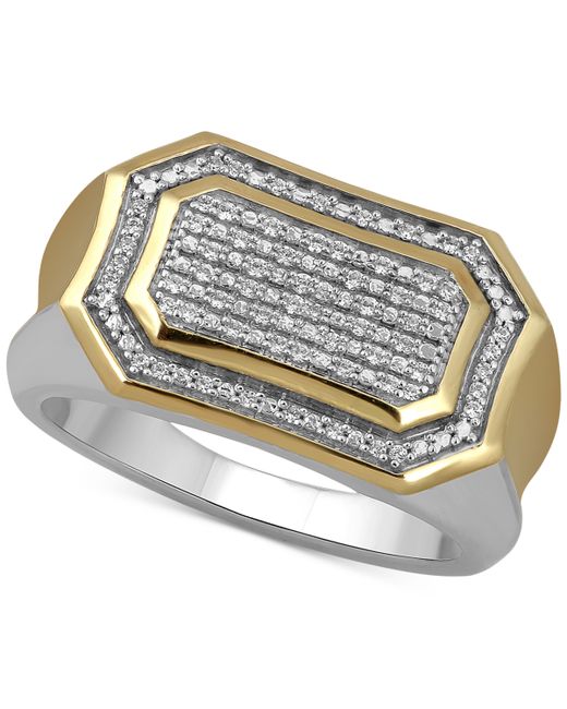 Macy's Diamond Pave Cluster Ring 1/5 ct. t.w. in Sterling 18k Gold-Plate