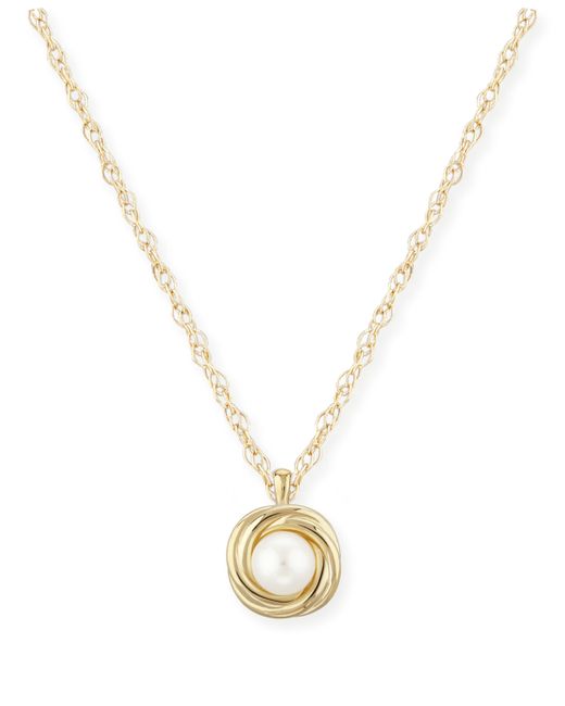 Macy's Love Knot 5 mm Necklace Set in 14k Gold